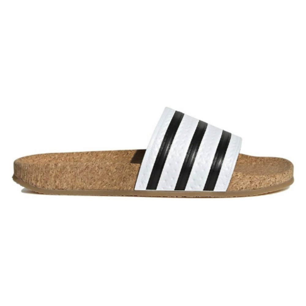 Adidas Women's White and Black Slide Sandals